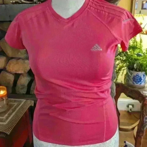 Adidas Cap Sleeve V-Neck Tee - Picture 1 of 6